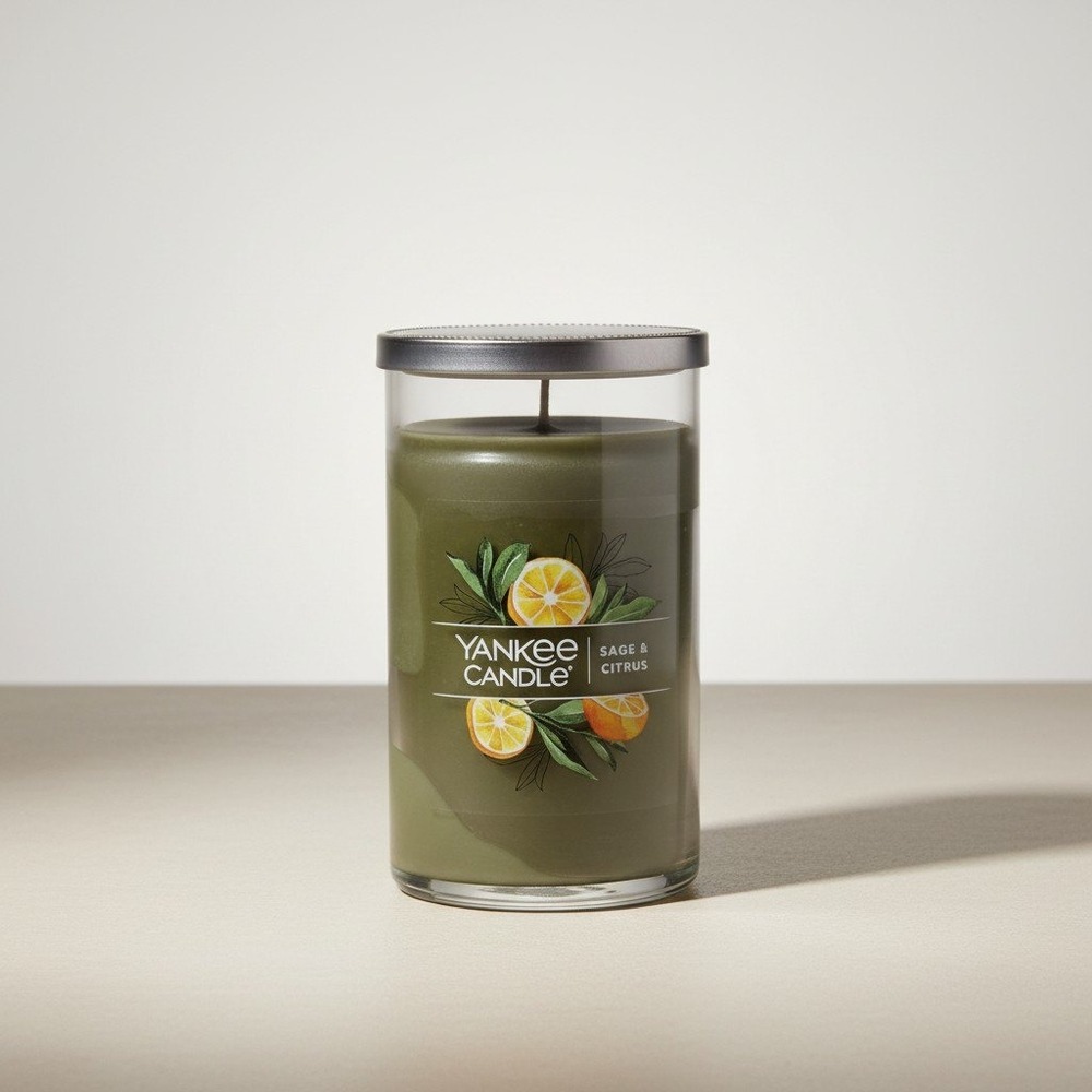 Yankee Candle Sage & Citrus Signature Small Tumbler -‎ 14.25 oz 3-Wick - NWT